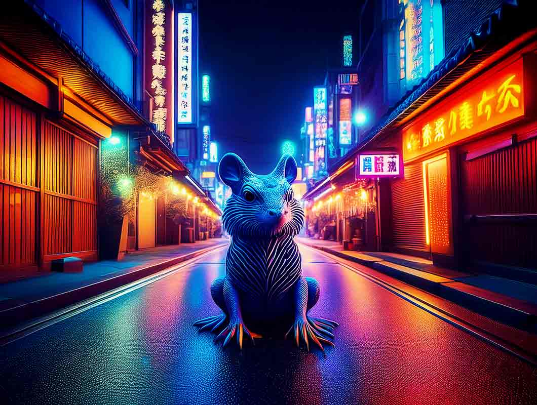 magical creature in japan street