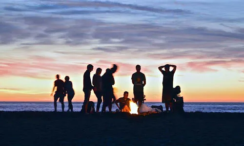 beach campfire